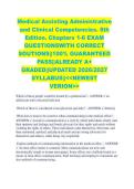 Medical Assisting Administrative and Clinical Competencies&period; 8th Edition&period; Chapters 1-6 EXAM QUESTIONSWITH CORRECT SOUTIONS&vert;&vert;100&percnt; GUARANTEED PASS&vert;&vert;ALREADY A&plus; GRADED&vert;&vert;UPDATED 2026&sol;2027 SYLLABUS&vert;&vert;<<NEWEST VERION>>
