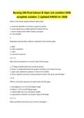Nursing 240 final kahoot & Topic List combine With complete solution &vert; Updated RATED A&plus; 2026