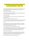 Care Management Final Exam Review Questions and answers Updated RATED A&plus; &vert; NEW &vert; 2026 