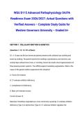 WGU D115 Advanced Pathophysiology OA&sol;PA Readiness Exam 2026&sol;2027&colon; Actual Questions with Verified Answers &ndash; Complete Study Guide for Western Governors University &ndash; Graded A&plus;