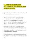HALLMARK BSN 20 CERTIFICATION EVALUATION EXAM 2026 QUESTIONS WITH ANSWERS GRADED A&plus;