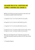 HALLMARK BSN 20 FULL QUESTIONS AND CORRECT ANSWERS 2026 GRADED A&plus;