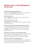 GE5103 Lesson 2&period; Project Management 101 S2&period;1-2&lpar;1&rpar; Questions And Answers Rated A&plus; New Update Assured Satisfaction