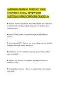 HARTMAN'S NURSING ASSISTANT CARE CHAPTERS 1-3 EXAM REVIEW 2026 QUESTIONS WITH SOLUTIONS GRADED A&plus;