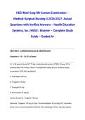 HESI Med-Surg RN Custom Examination &ndash; Medical-Surgical Nursing II 2026&sol;2027&colon; Actual Questions with Verified Answers &ndash; Health Education Systems&comma; Inc&period; &lpar;HESI&rpar; &sol; Elsevier &ndash; Complete Study Guide &ndash; Graded A&plus;