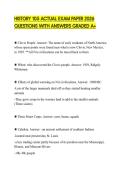 HISTORY 105 ACTUAL EXAM PAPER 2026 QUESTIONS WITH ANSWERS GRADED A&plus;