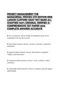 PROJECT MANAGEMENT THE MANAGERIAL PROCESS 8TH EDITION ERIK LARSON CLIFFORD GRAY TEST BANK ALL CHAPTERS 100&percnt; ORIGINAL VERIFIED A&plus; COMPREHENSIVE TEST PAPER 2026 COMPLETE ANSWERS ACCURATE