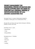 PROJECT MANAGEMENT THE MANAGERIAL PROCESS 8TH EDITION ERIK LARSON CLIFFORD GRAY TEST BANK ALL CHAPTERS 100&percnt; ORIGINAL VERIFIED A&plus; CERTIFICATION REVIEW SET 2026 ANSWERS GUARANTEED PASS