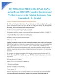 ATI ADVANCED MED SURG FINAL EXAM Actual Exam 2026&sol;2027 Complete Questions and Verified Answers with Detailed Rationales Pass Guaranteed - A&plus; Graded