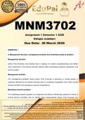 MNM3702 Assignment 1 &lpar;COMPLETE ANSWERS&rpar; Semester 1 2026 - DUE 28 March 2026