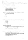 Test Bank Environmental Science A Global Concern 16th Edition by William P&period; Cunningham & Mary Ann Cunningham &vert; Complete Environmental Science Exam Practice Questions With Answers