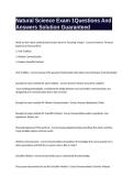 Natural Science Exam 1Questions And Answers Solution Guaranteed