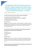 GUIDEWIRE ASSOCIATE EXAM Actual Exam 2026&sol;2027 Complete Questions and Verified Answers with Detailed Rationales Study Guide Latest Update Expert Verified Pass Guaranteed - A&plus; Graded