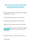 EMT Final Exam 2026 &vert; Brand New Actual Questions & Correct Answers