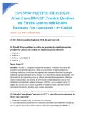 CON 3990V CERTIFICATION EXAM Actual Exam 2026&sol;2027 Complete Questions and Verified Answers with Detailed Rationales Pass Guaranteed - A&plus; Graded