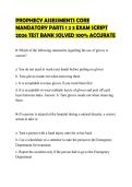PROPHECY ASSESSMENTS CORE MANDATORY PARTS 1 2 3 EXAM SCRIPT 2026 TEST BANK SOLVED 100&percnt; ACCURATE
