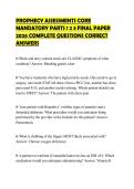PROPHECY ASSESSMENTS CORE MANDATORY PARTS 1 2 3 FINAL PAPER 2026 COMPLETE QUESTIONS CORRECT ANSWERS