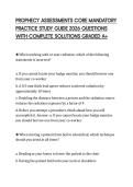 PROPHECY ASSESSMENTS CORE MANDATORY PRACTICE STUDY GUIDE 2026 QUESTIONS WITH COMPLETE SOLUTIONS GRADED A&plus;