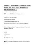 PROPHECY ASSESSMENTS CORE MANDATORY TEST SCRIPT 2026 QUESTIONS WITH FULL ANSWERS GRADED A&plus;