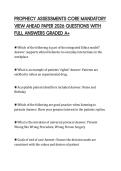 PROPHECY ASSESSMENTS CORE MANDATORY VIEW AHEAD PAPER 2026 QUESTIONS WITH FULL ANSWERS GRADED A&plus;