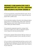 PROPHECY CORE MANDATORY PART II EXAMINATION TEST 2026 FULL QUESTIONS AND ACCURATE SOLUTIONS GRADED A&plus;