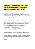 PROPHECY GENERAL ICU A V3 FINAL PAPER 2026 COMPLETE QUESTIONS CORRECT ANSWERS DISTINCTION