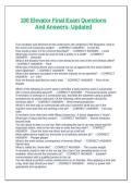 100 Elevator Final Exam Questions And Answers- Updated
