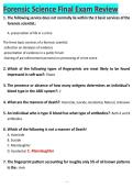 Forensic Science Final Exam 50 Questions with answers