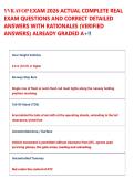 YVR AVOP EXAM 2026 ACTUAL COMPLETE REAL  EXAM QUESTIONS AND CORRECT DETAILED  ANSWERS WITH RATIONALES &lpar;VERIFIED  ANSWERS&rpar; ALREADY GRADED A&plus;&excl;&excl;  