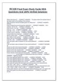 RC100 Final Exam Study Guide With Questions And 100&percnt; Verified Solutions