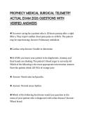 PROPHECY MEDICAL SURGICAL TELEMETRY ACTUAL EXAM 2026 QUESTIONS WITH VERIFIED ANSWERS