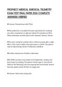 PROPHECY MEDICAL SURGICAL TELEMETRY EXAM TEST FINAL PAPER 2026 COMPLETE ANSWERS VERIFIED