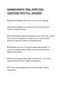 MAMMOGRAPHY FINAL PAPER 2026 QUESTIONS WITH FULL ANSWERS