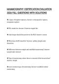 MAMMOGRAPHY CERTIFICATION EVALUATION 2026 FULL QUESTIONS WITH SOLUTIONS