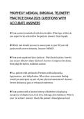 PROPHECY MEDICAL SURGICAL TELEMETRY PRACTICE EXAM 2026 QUESTIONS WITH ACCURATE ANSWERS