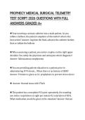 PROPHECY MEDICAL SURGICAL TELEMETRY TEST SCRIPT 2026 QUESTIONS WITH FULL ANSWERS GRADED A&plus;
