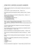 OPSM TEST 2 VERIFIED ACCURATE ANSWERS