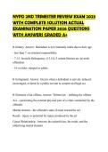 NYPD 2ND TRIMESTER REVIEW EXAM 2023 WITH COMPLETE SOLUTION ACTUAL EXAMINATION PAPER 2026 QUESTIONS WITH ANSWERS GRADED A&plus;