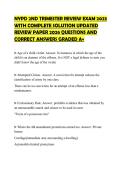 NYPD 2ND TRIMESTER REVIEW EXAM 2023 WITH COMPLETE SOLUTION UPDATED REVIEW PAPER 2026 QUESTIONS AND CORRECT ANSWERS GRADED A&plus;