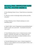 Marketing FINAL CERTIFICATION PAPER 2026 FULL SOLUTION GRADED A&plus;