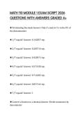MATH 110 MODULE 1 EXAM SCRIPT 2026 QUESTIONS WITH ANSWERS GRADED A&plus;