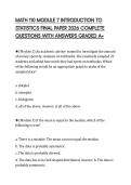 MATH 110 MODULE 7 INTRODUCTION TO STATISTICS FINAL PAPER 2026 COMPLETE QUESTIONS WITH ANSWERS GRADED A&plus;