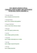 NYU BIOSTATISTICS FINAL CERTIFICATION SCRIPT 2026 QUESTIONS WITH SOLUTIONS GRADED A&plus;