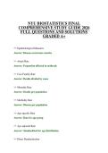 NYU BIOSTATISTICS FINAL COMPREHENSIVE STUDY GUIDE 2026 FULL QUESTIONS AND SOLUTIONS GRADED A&plus;