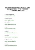 NYU BIOSTATISTICS FINAL FINAL TEST 2026 QUESTIONS WITH CORRECT ANSWERS GRADED A&plus;