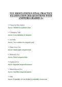 NYU BIOSTATISTICS FINAL PRACTICE EXAMINATION 2026 QUESTIONS WITH ANSWERS GRADED A&plus;