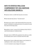 MATH 110 STATISTICS FINAL EXAM COMPREHENSIVE TEST 2026 QUESTIONS WITH SOLUTIONS GRADED A&plus;