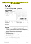 OCR A Level Biology A H420&sol;01 Biological processes Question Paper and  Mark  Scheme Merged 2025 