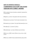 MATH 110 STATISTICS MODULE 2 COMPREHENSIVE EXAM SCRIPT 2026 SOLVED QUESTIONS WITH CORRECT ANSWERS