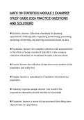 MATH 110 STATISTICS MODULE 2 EXAMPREP STUDY GUIDE 2026 PRACTICE QUESTIONS AND SOLUTIONS